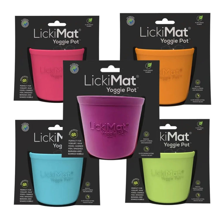 LickiMat - Yoggie Pot - Orange- Pink-Purple- Red- Turquoise