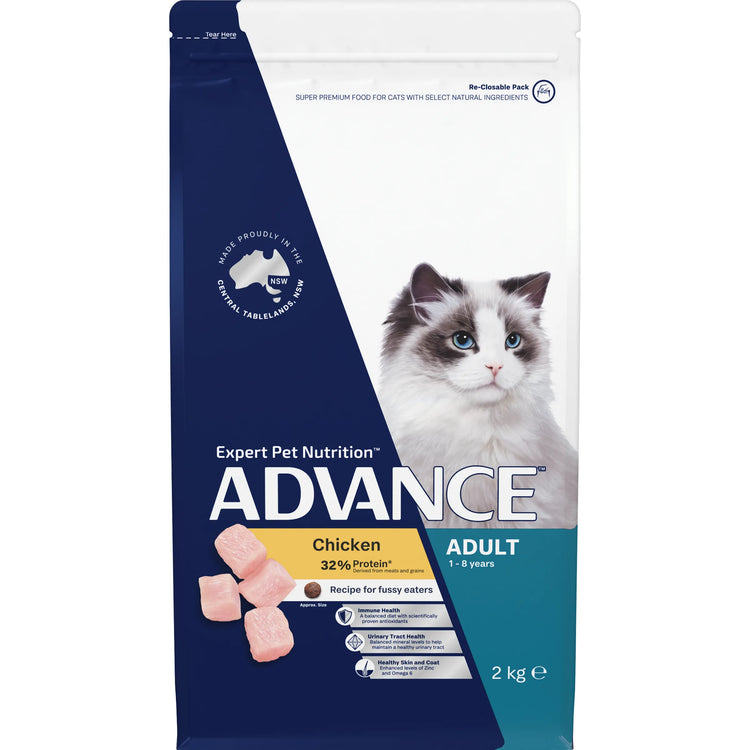 Advance - Adult Dry Cat Food - Chicken -8kg-4kg-2kg