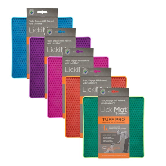 LickiMat - Soother - TUFF PRO - Green-Orange-Purple-Turquoise