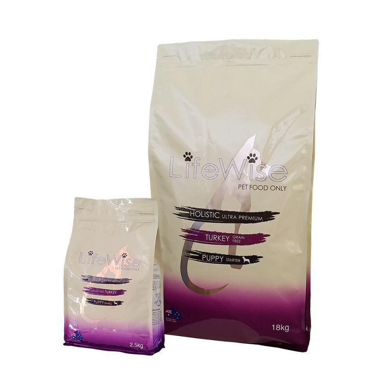 LifeWise - Puppy Stage 1 Mini Starter Dry Food - GRAIN FREE - Turkey -9kg-2.5kg