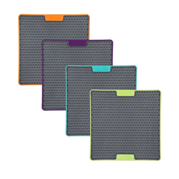 LickiMat - Soother for Dogs and Cats- Tuff Series - Green-Orange-Purple-Turquoise