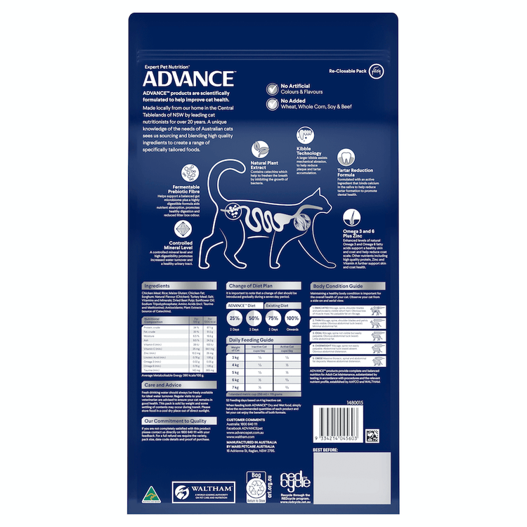 Advance - Adult Dry Cat Food - Triple Action Dental -Chicken - 1.5kg