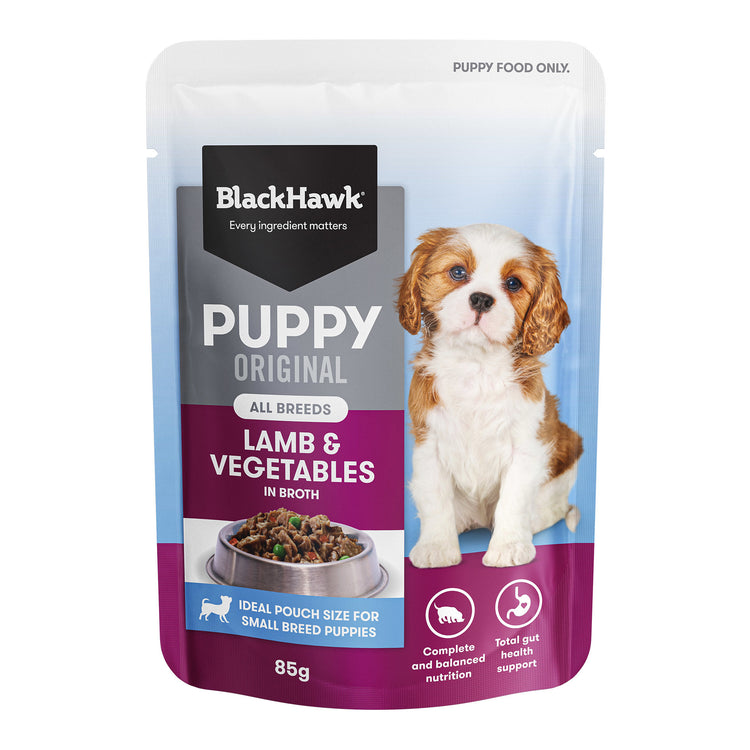 Black Hawk - Wet Food Pouches - Puppy - Lamb & Vegetables - 12 x 85g
