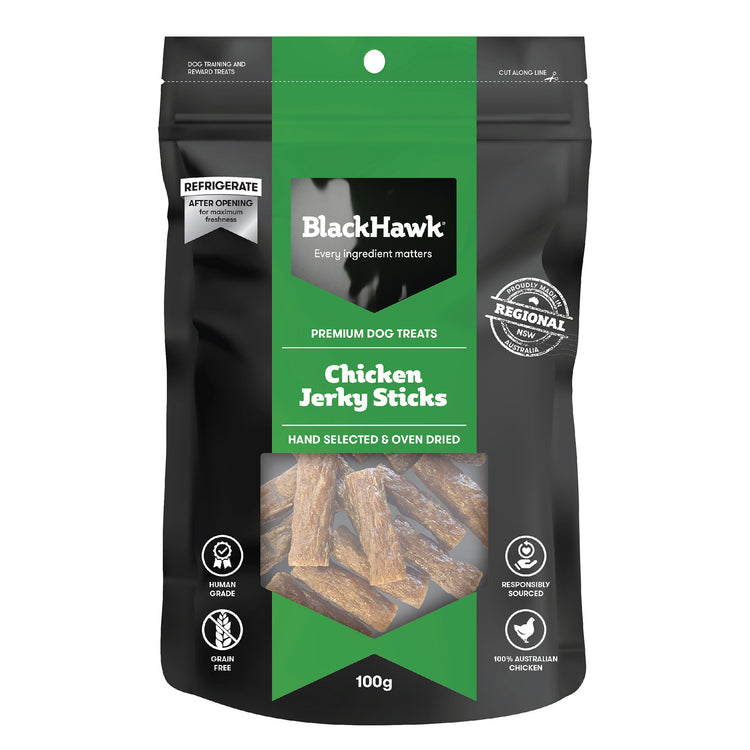 Black Hawk - Premium Dog Treats - Chicken Jerky Sticks - 100g
