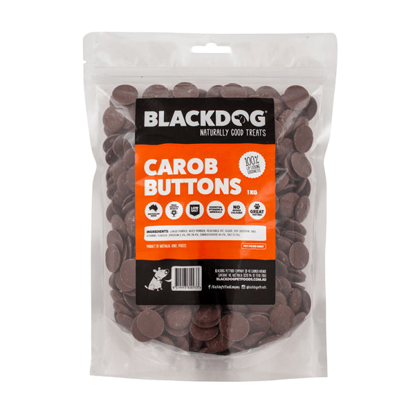 Black Dog - Carob Buttons - 1kg - 250g