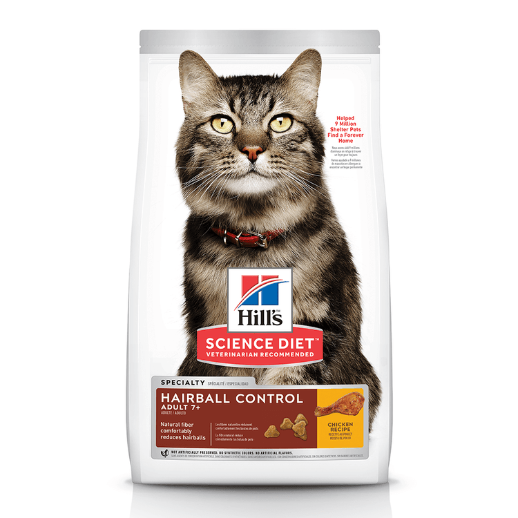 Hill’s - Science Diet - Adult Cat Dry Food (7+) - Hairball Control - 2kg