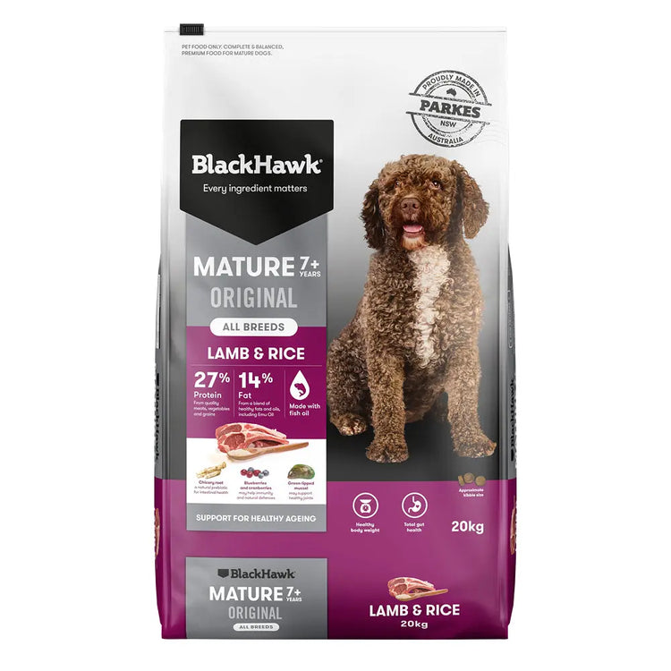 Black Hawk - Mature Dog 7+ - Lamb & Rice