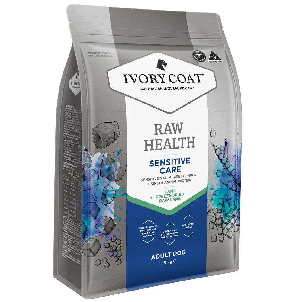 Ivory Coat - Adult Dog - Raw Health - Sensitive Care - 10kg - 1.8kg 