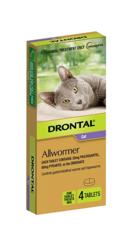 Drontal - Allwormer - Cats & Kittens - 4Tablets