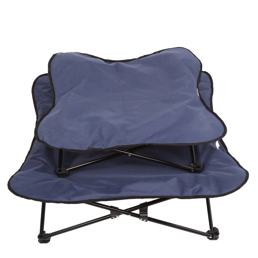 Charlie's - Foldable Outdoor Camping Pet Bed - Blue - Medium