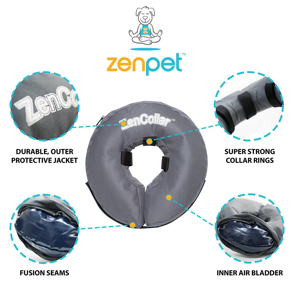 ZenPet - ZenCollar - Comfortable Recovery Collar - X-Large - Large - Medium - Small - X-Small