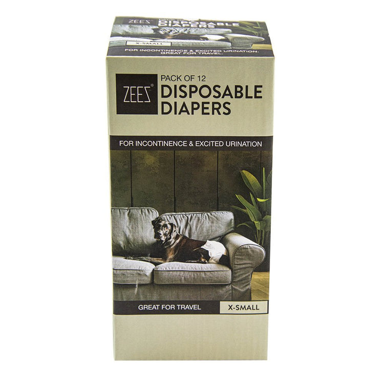 ZeeZ - Disposable Dog Diapers - X-Large - 12 Pack- X-Large - Large-Medium-Small-XSmall