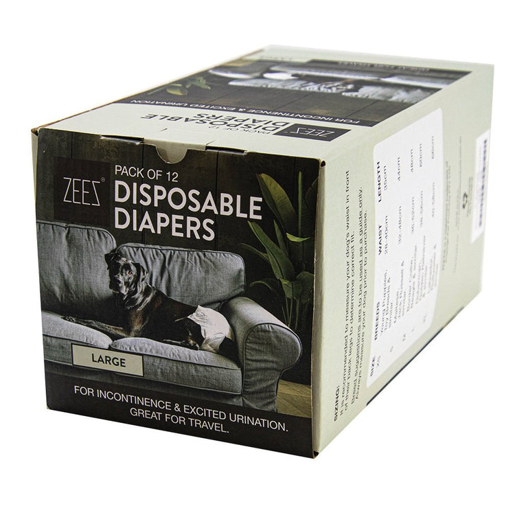 ZeeZ - Disposable Dog Diapers - X-Large - 12 Pack- X-Large - Large-Medium-Small-XSmall