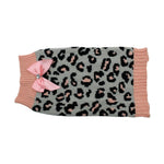 ZeeZ - Knitted Dog Sweater - Grey/Pink Leopard