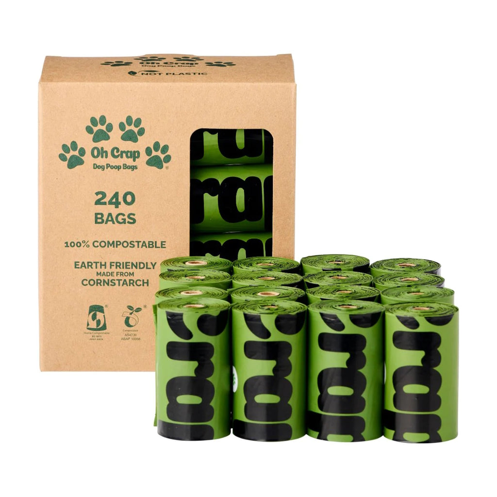 Oh Crap - Compostable Dog Poop Bags - 60 Bags (4 Rolls)