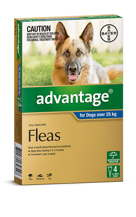 Advantage - Fleas - Dogs over 25kg (4 x 4.0ml Tubes)