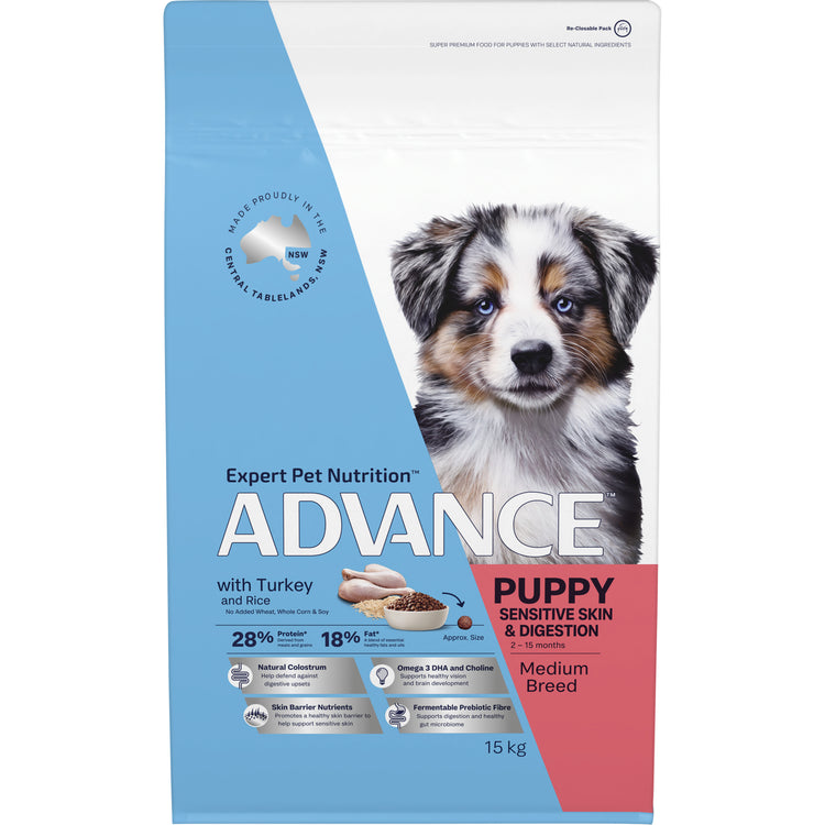 Advance - Puppy - Sensitive Skin & Digestion range with turkey - Medium Breed