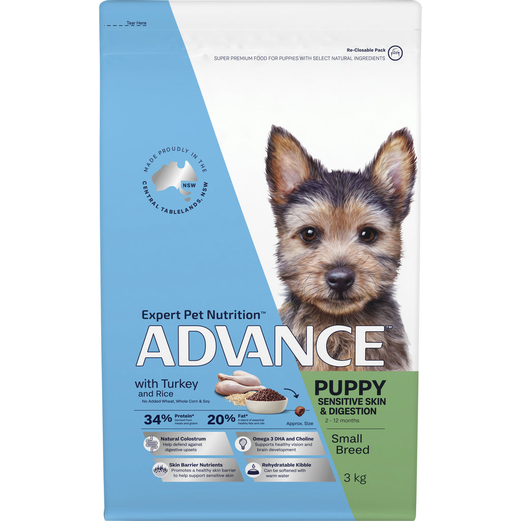 Advance - Puppy - Sensitive Skin & Digestion range with Turkey - Small Breed - 3kg