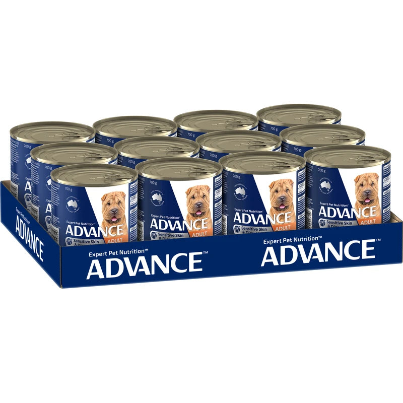 Advance - Wet Food Tins - Adult Dog - Sensitive Skin & Digestion - 12 x 410g