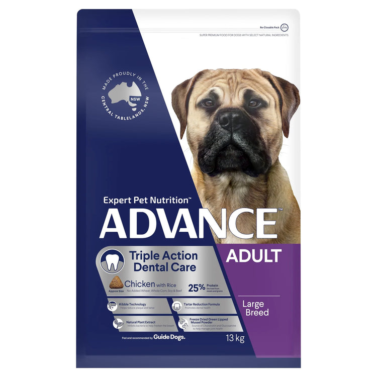 Advance – Adult Dog Dry Food – Large Breed - Triple Action Dental Care - 13kg