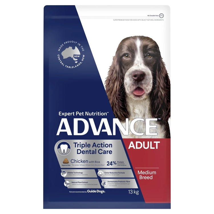Advance - Adult Dog Dry food - Medium Breed - Triple Action Dental Care - 13kg