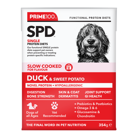 Prime100 - SPD Slow Cooked Duck & Sweet Potato - Tray of 12 x 354g