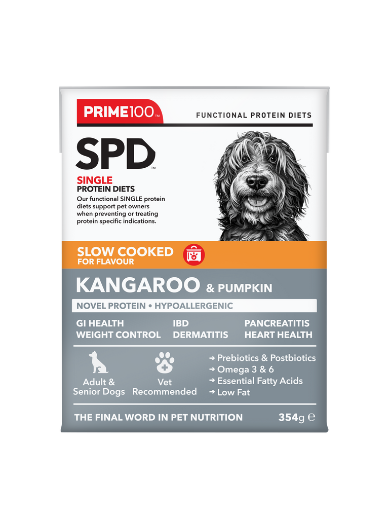 Prime100 - SPD Slow Cooked Kangaroo & Pumpkin - Tray of 12 x 354g