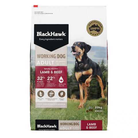 Black Hawk - Working Dog - Lamb & Beef - 20kg