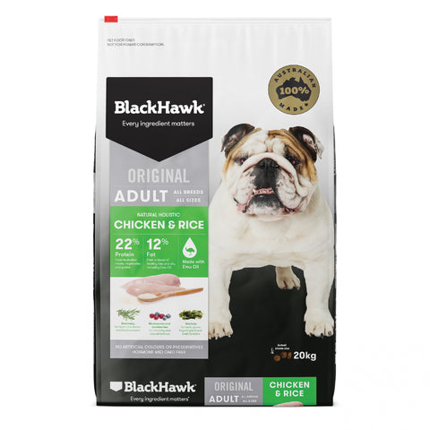 Black Hawk - Adult Dog - Chicken & Rice - 20kg-10kg-3kg