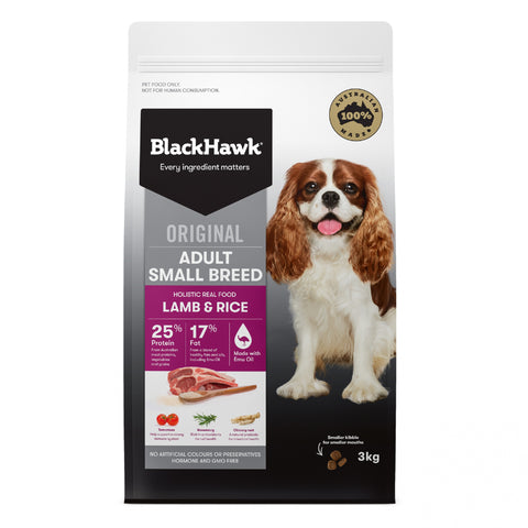 Black Hawk - Adult Dog - Small Breed - Lamb & Rice - 10kg-3kg