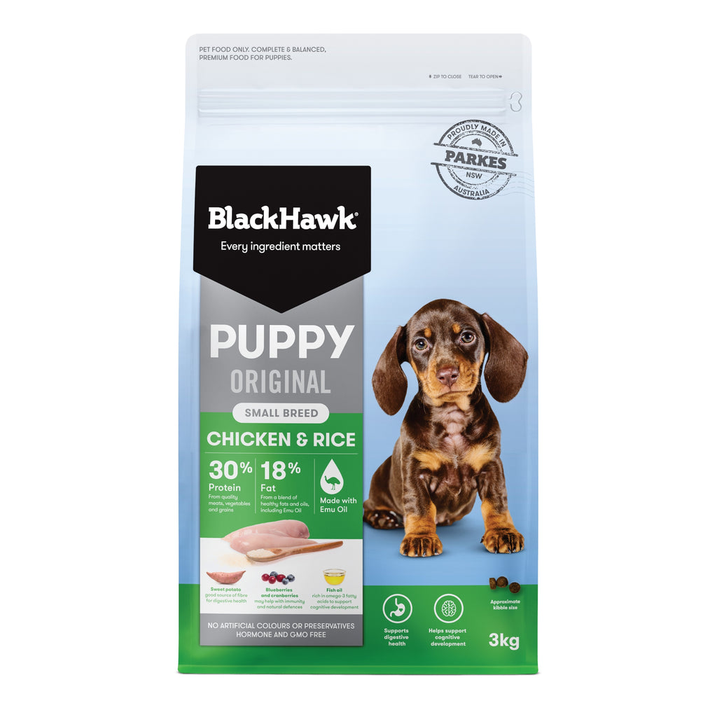 Black Hawk - Puppy - Small Breed - Chicken & Rice - 10kg- 3kg