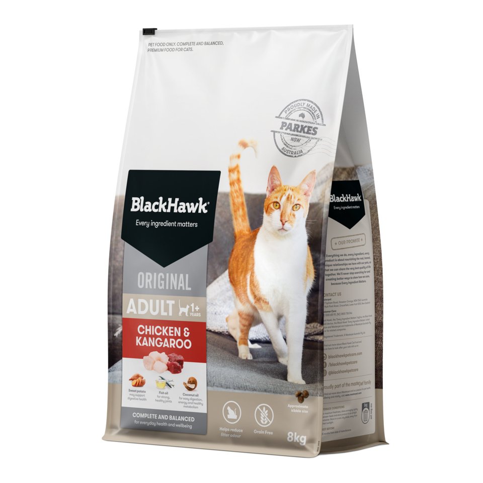 Black Hawk - Adult Cat - Chicken & Kangaroo - 8kg-4kg-2kg