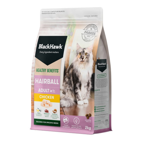 Black Hawk - Adult Cat - Healthy Benefits - Hairball Chicken - 4kg-2kg