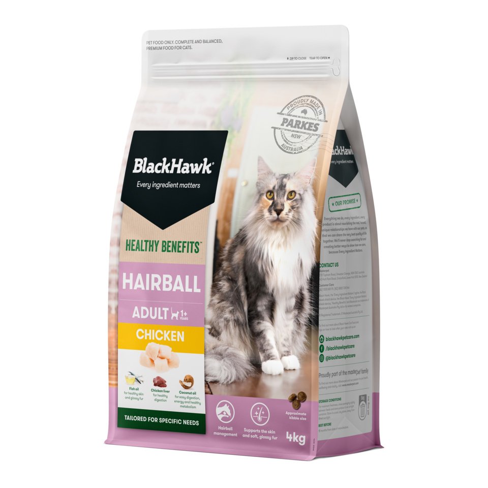 Black Hawk - Adult Cat - Healthy Benefits - Hairball Chicken - 4kg-2kg