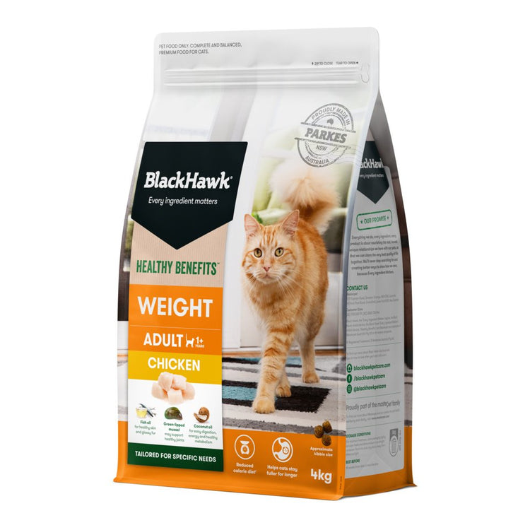 Black Hawk - Adult Cat - Healthy Benefits - Weight Management Chicken - 4kg