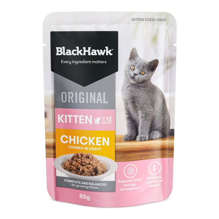 Black Hawk - Pouches - Kitten - Chicken in Gravy - 12 x 85g