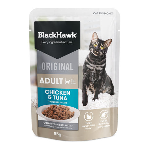 Black Hawk - Pouches - Adult Cat - Chicken & Tuna in Gravy - 12 x 85g