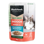 Black Hawk - Pouches - Adult Cat - Healthy Benefits - Indoor Chicken & Whitefish in Gravy - 12 x 85g