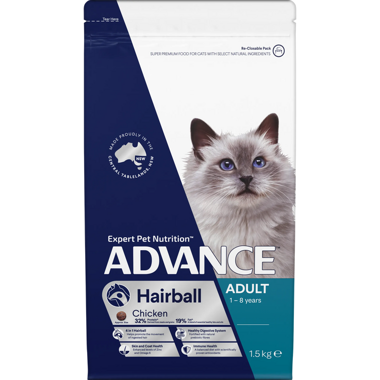 Advance - Adult Dry Cat Food - Hairball - 1.5kg