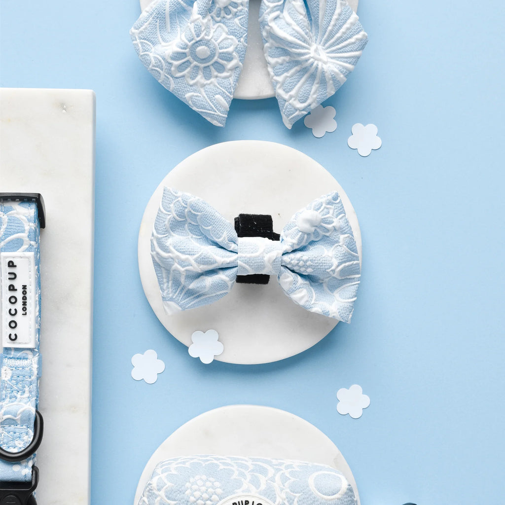 Cocopup London - LUXE Bow Tie - Baby Blue Flower