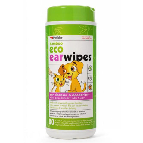 Petkin - Bamboo Eco Ear Wipes - 80 Wipes