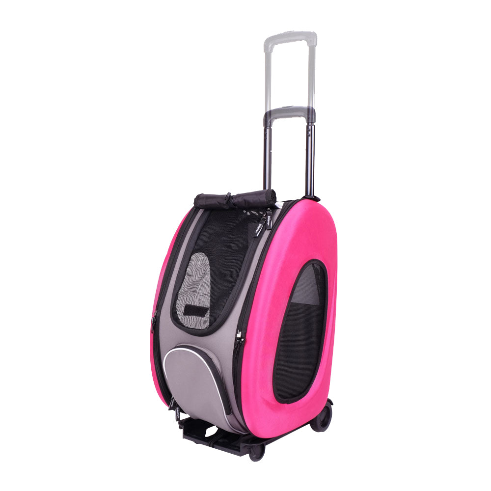 Ibiyaya 5-in-1 Combo EVA pet Carrier & Stroller - Hot Pink
