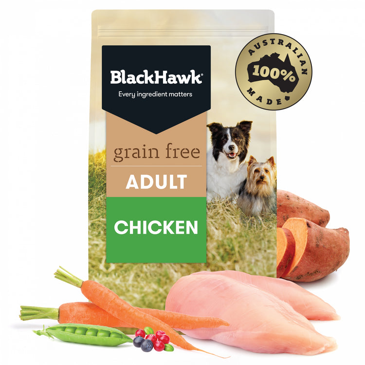 Black Hawk - Adult Dog - GRAIN FREE - Chicken - 15kg-7kg-2.5kg