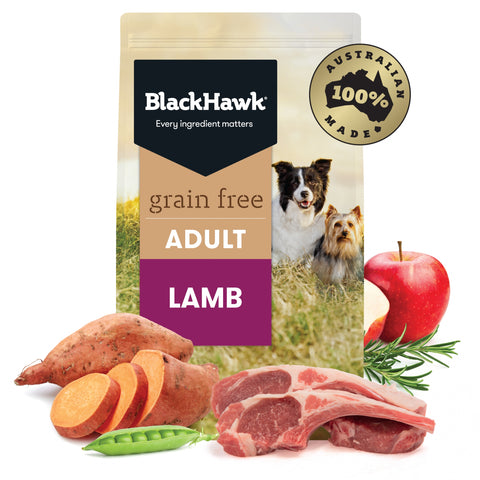 Black Hawk - Adult Dog - GRAIN FREE - Lamb - 15kg-7kg-2.5kg