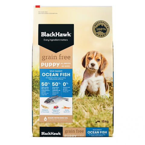 Black Hawk - Puppy - GRAIN FREE - Ocean Fish - 15kg-7kg-3kg