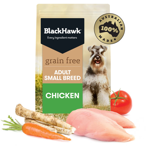 Black Hawk - Adult Dog - Small Breed - GRAIN FREE - Chicken - 7kg-2.5kg