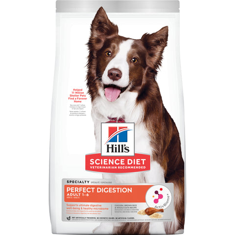 Hill's - Science Diet - Adult Dog Dry Food (1-6) - Perfect Digestion - 9.98kg-1.59kg