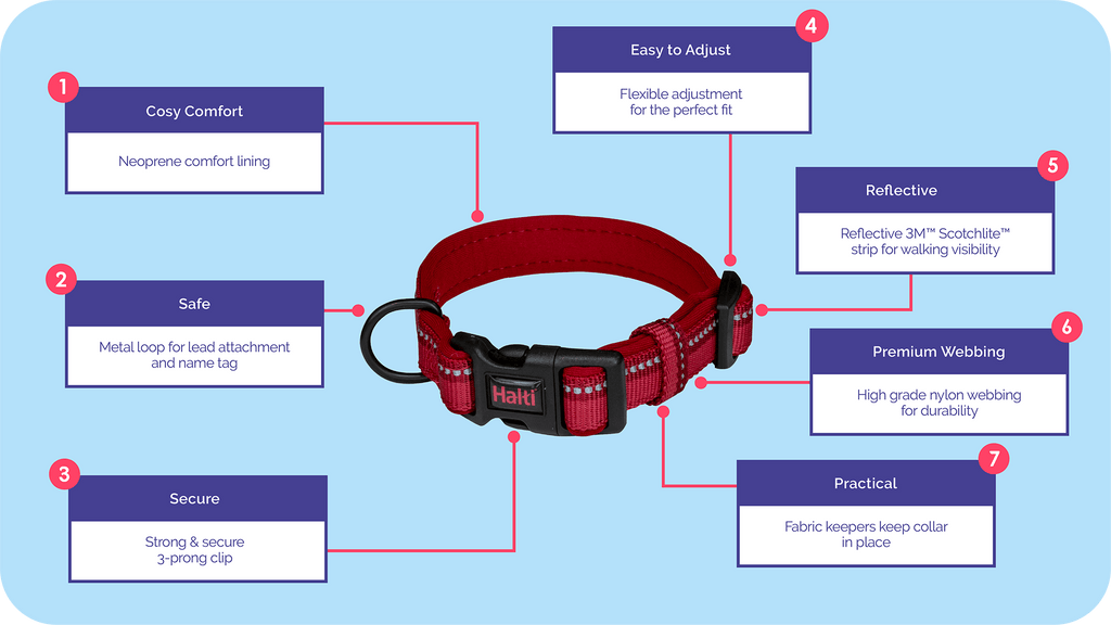 Company of Animals - Halti - Comfort Collar - Red.Large-Medium-Small-XSmall