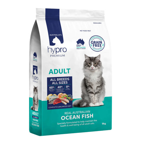 Hypro Premium - Adult Cat Dry Food- GRAIN FREE - Ocean Fish - 9kg