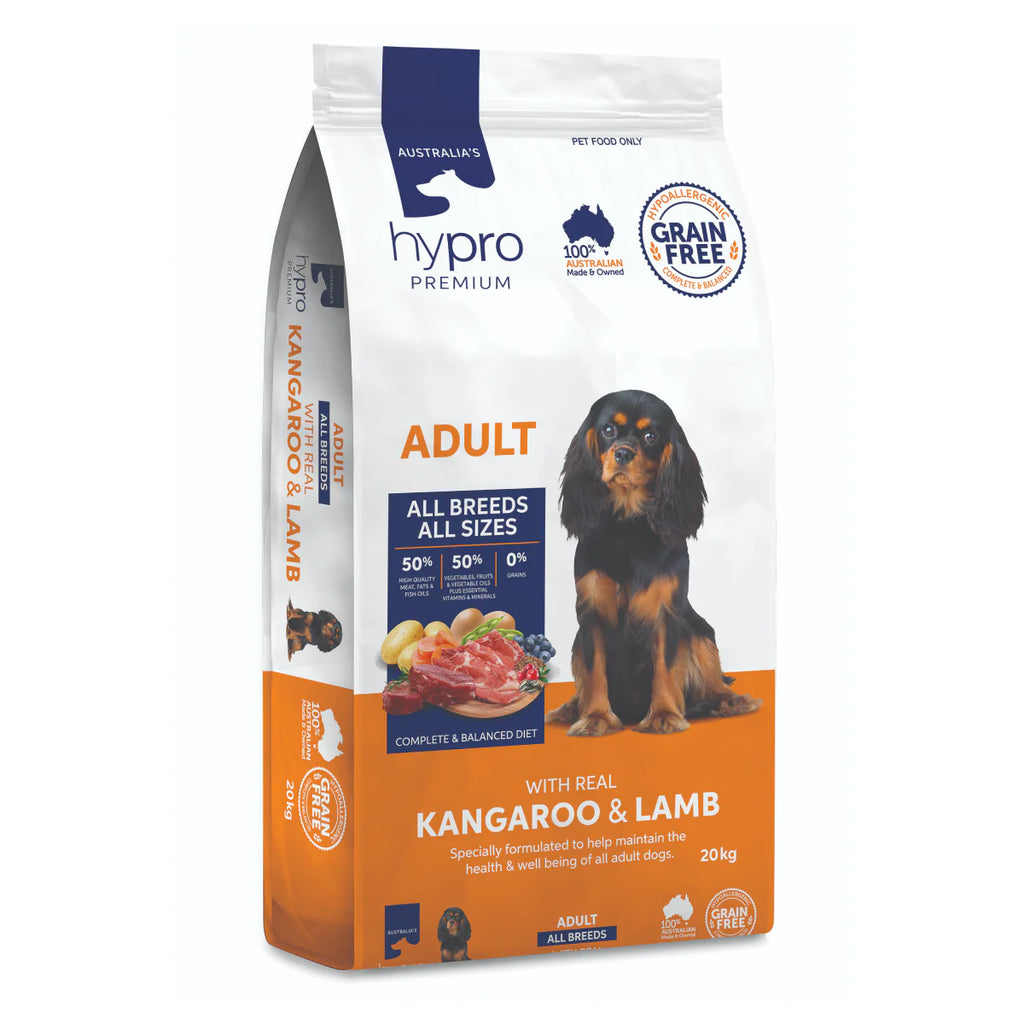 Hypro Premium - Adult Dog Dry Food - GRAIN FREE - Kangaroo & Lamb -9kg-2.5kg